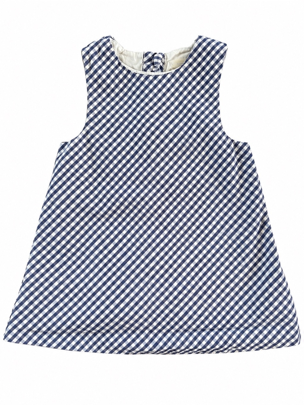 Pottery Barn Kids Navy Gingham Cotton Baby Dress 0-3M
